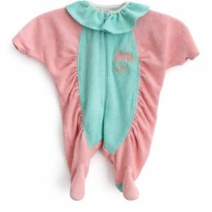 Vintage Easter Baby Sleeper 3-6M Pastel Terry Chick 🐥